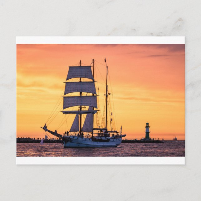 Windjammer an der Ostsee Postkarte (Vorderseite)