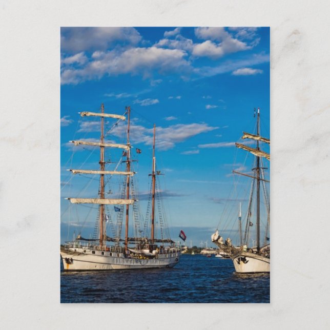 Windjammer auf dem Hanseschiff in Rostock Postkarte (Vorderseite)
