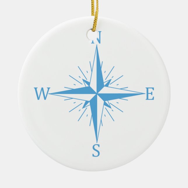 Windkompass Keramik Ornament (Vorne)