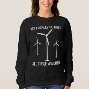 Windkraft Männer Frauen Umwelt Windturbine Sweatshirt