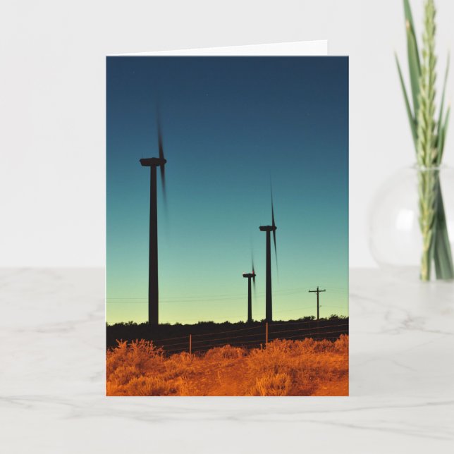 Windkraftanlage im Osten Feiertagskarte (Vorderseite)