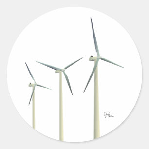 Windkraftanlage Runder Aufkleber