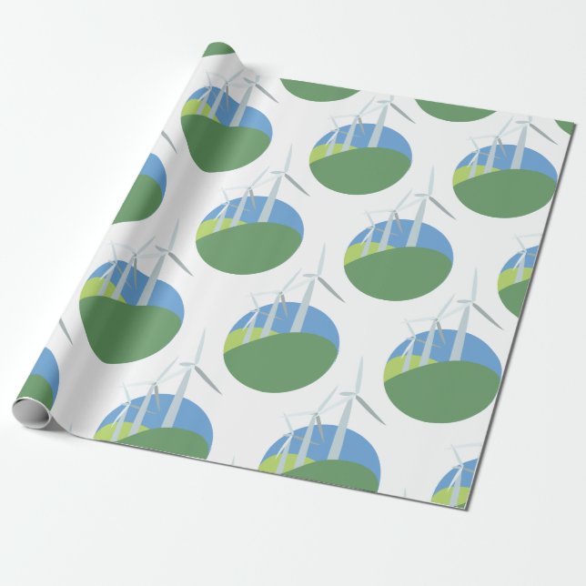 Windkraftanlagen Geschenkpapier (Ungerollt)