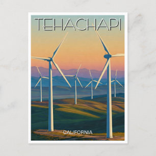 Windkraftanlagen in Tehachapi Kalifornien Postkarte