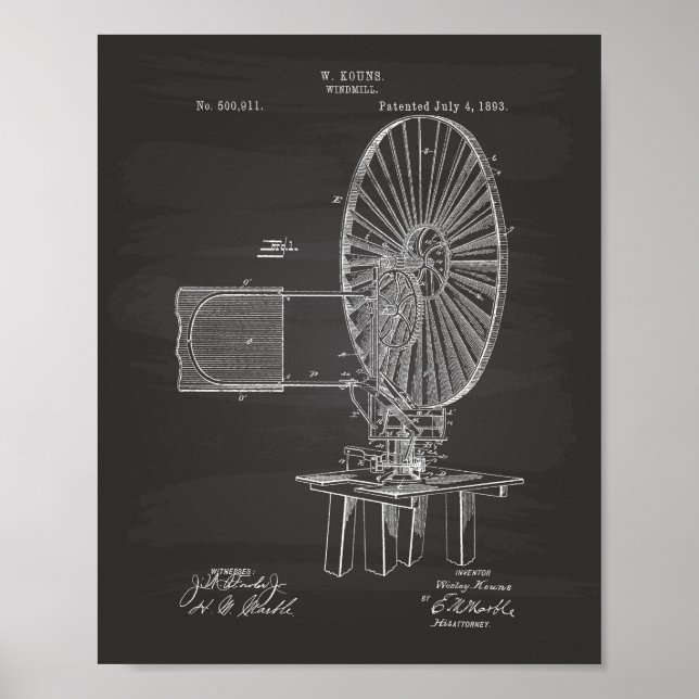Windmill 1893 Patentenkabine Poster (Vorne)