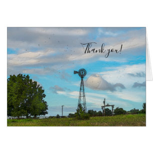 Windmill Bird Flock Danke Karte