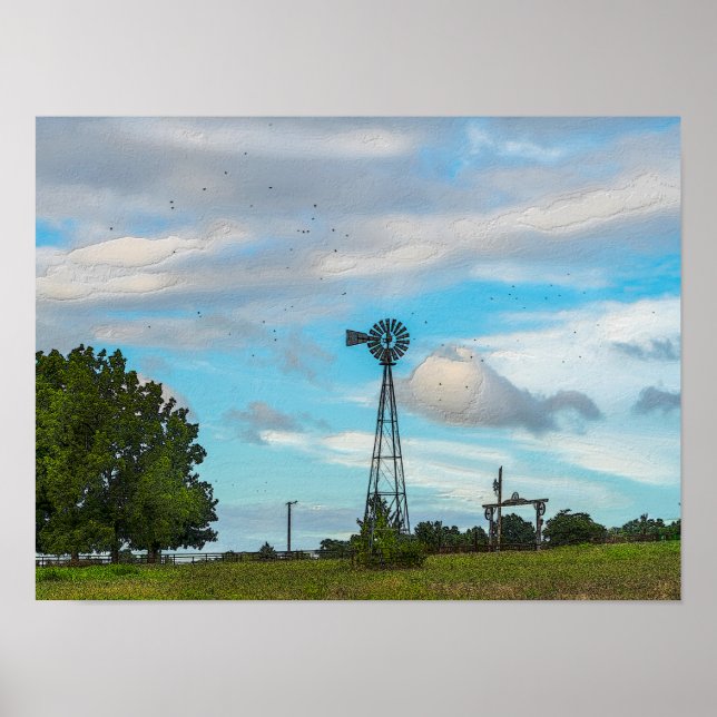 Windmill Bird Flock Poster (Vorne)