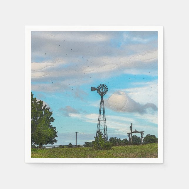 Windmill Bird Flock Serviette (Vorderseite)