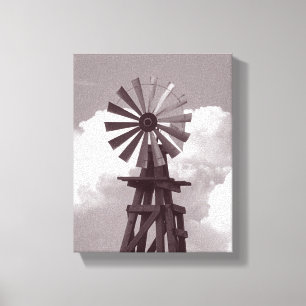 Windmill Black & White Foto Leinwanddruck