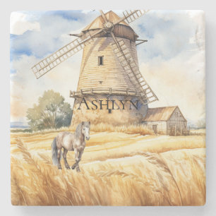 Windmill Country Horse Steinuntersetzer
