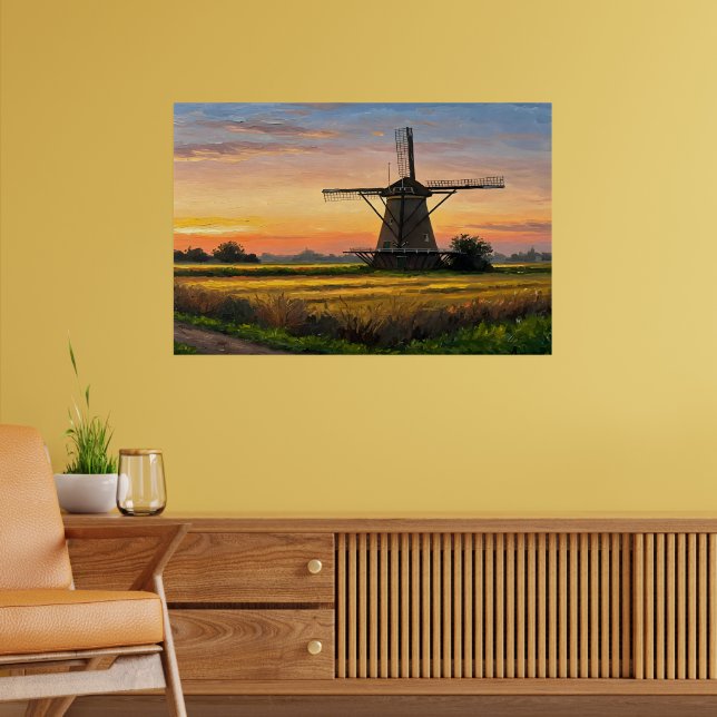Windmill In The Countryside Poster (Wohnzimmer 2)