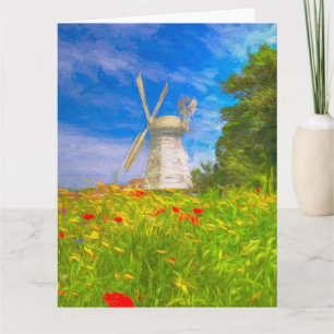 Windmill Meadow Art Karte