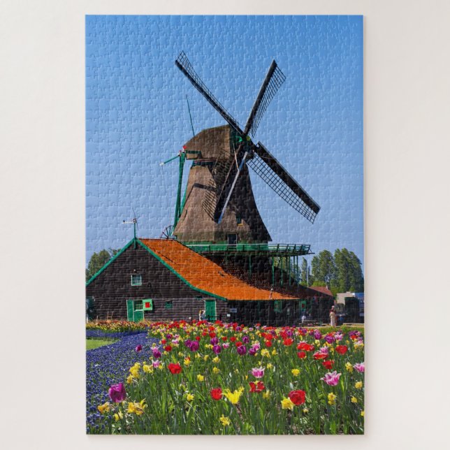 Windmill Netherlands Tulip Garden Europe (Vertikal)