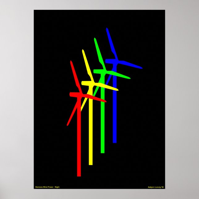 Windmill Night - Siemens Wind Power Poster (Vorne)
