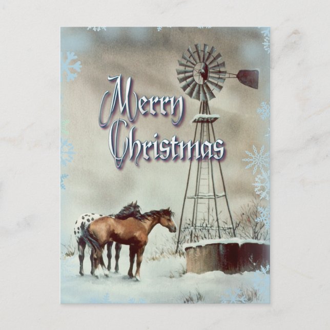 WINDMILL & SNOWFLAKEN VON SHARON SHARPE POSTKARTE (Vorderseite)