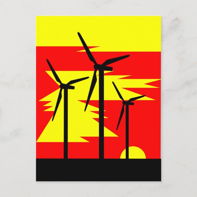 Windmill Sunrise Color - Siemens Wind Power Postkarte (Vorderseite)