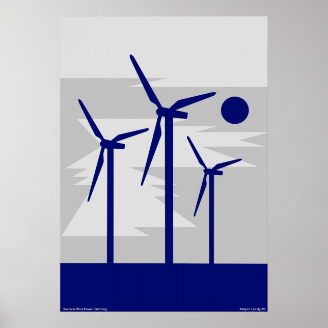 Windmill Surise Gray - Siemens Wind Power Poster (Vorne)