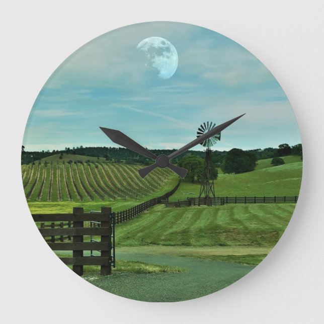 windmill vineyard große wanduhr (Vorderseite)