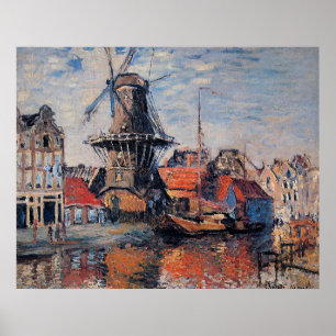 Windmühle am unbekannten Kanal Poster
