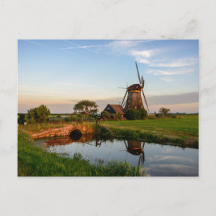 Windmühle auf dem Land in Holland Postkarte