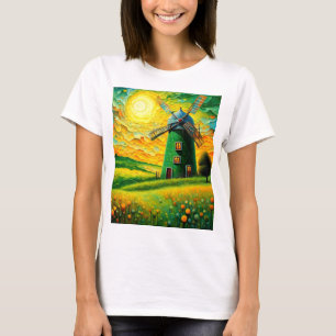 Windmühle bei Sonnenuntergang 8 T-Shirt