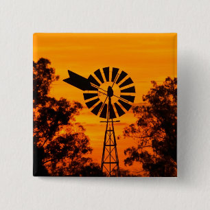 Windmühle bei Sonnenuntergang, Australien Button