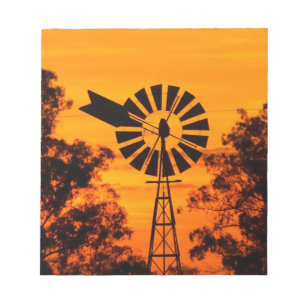 Windmühle bei Sonnenuntergang, Australien Notizblock
