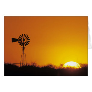 Windmühle bei Sonnenuntergang, Sinton, Texas, USA