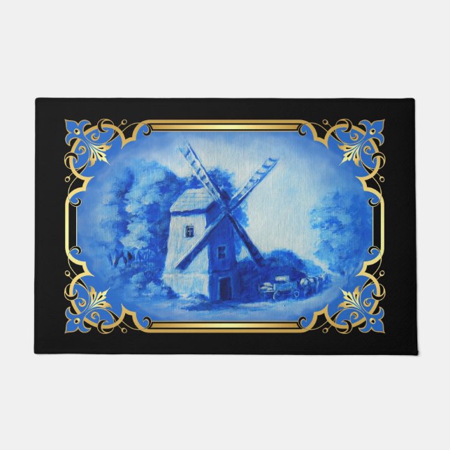 Windmühle delft blau fußmatte (Vorderseite)