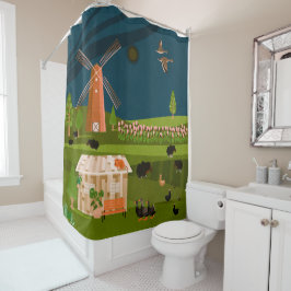 Windmühle Duschvorhang