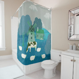 Windmühle Duschvorhang