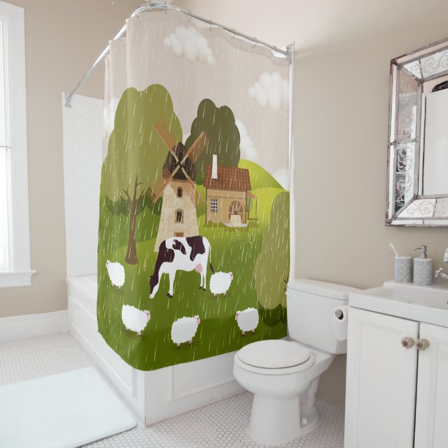 Windmühle Duschvorhang (Beispiel)