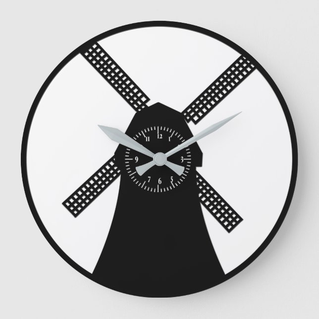 Windmühle im Bauernstil Große Wanduhr (Vorderseite)