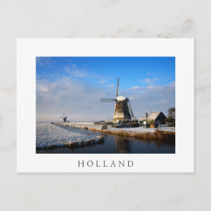 Windmühle im Schnee in einer niederländischen Wint Postkarte