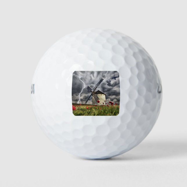 Windmühle im Sturm Golfball (Vorderseite)