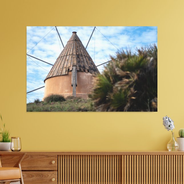 Windmühle in Cabo de Gata Leinwanddruck (Insitu (Wohnzimmer))