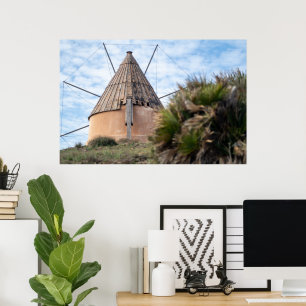 Windmühle in der Leinwand Cabo de Gata Poster