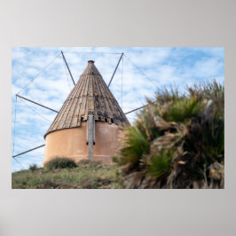 Windmühle in der Leinwand Cabo de Gata Poster