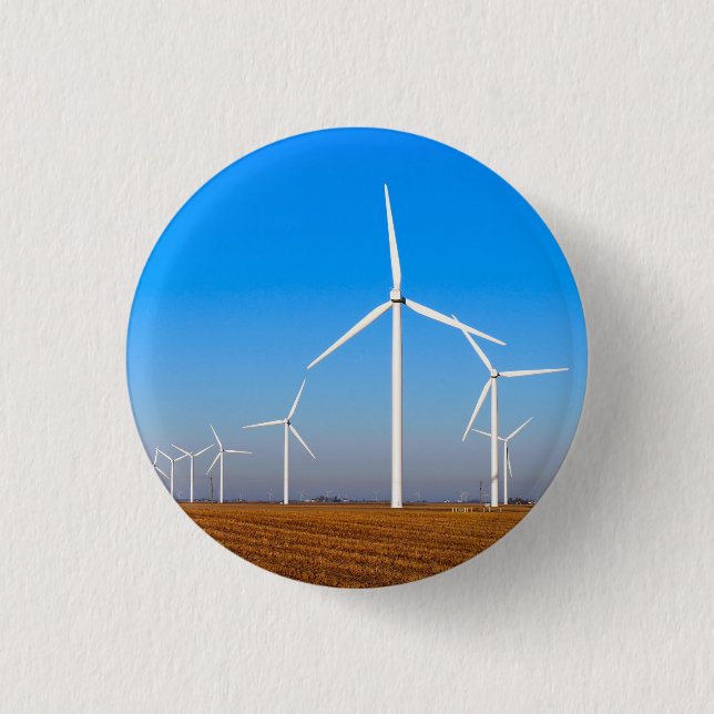 Windmühle Landschaft Button (Vorderseite)