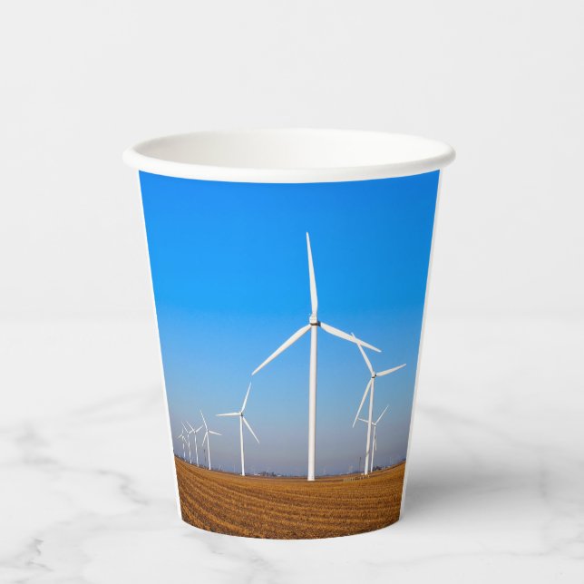 Windmühle Landschaft Pappbecher (Vorderseite)