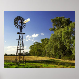 Windmühle nahe der Hume Highway, Victoria, Austral Poster