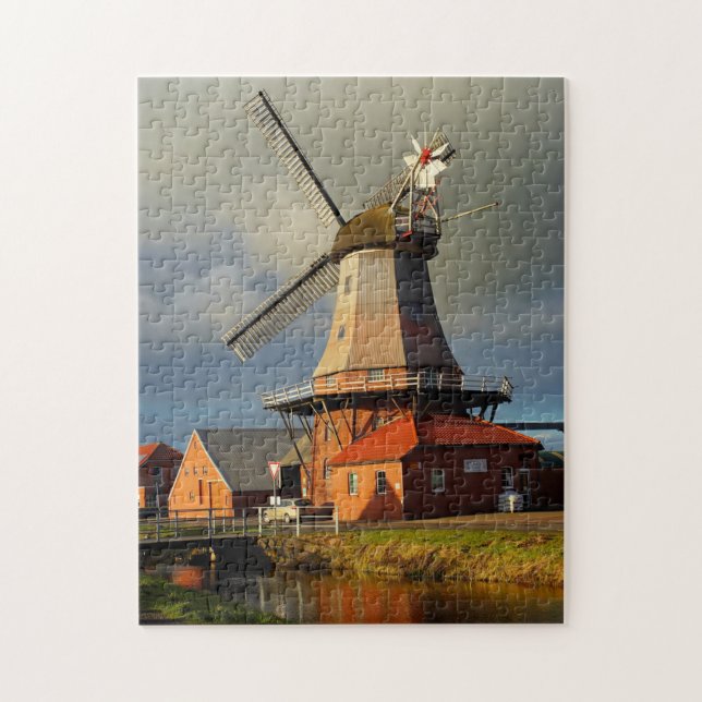 Windmühle Ostfriesland Niederländisch Mahlt Getrei (Vertikal)