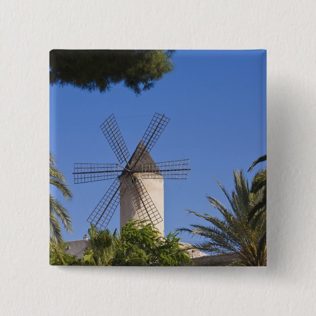 Windmühle, Palma, Mallorca, Spanien Button (Vorderseite)
