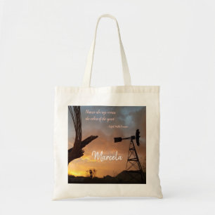 Windmühle / Saguaro Kaktus Skelett / Sonnenunterga Tragetasche