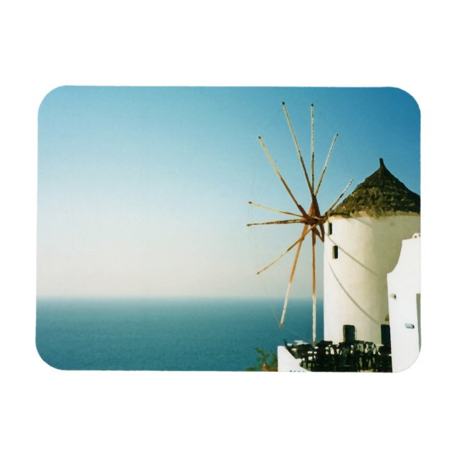 Windmühle Santorini, Griechenland Magnet (Horizontal)