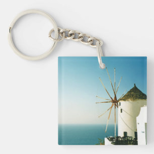 Windmühle Santorini, Griechenland Schlüsselanhänger