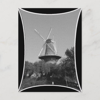 Windmühle schwarz und weiß postkarte