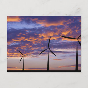 Windmühle Turbine bei Sunset Postkarte
