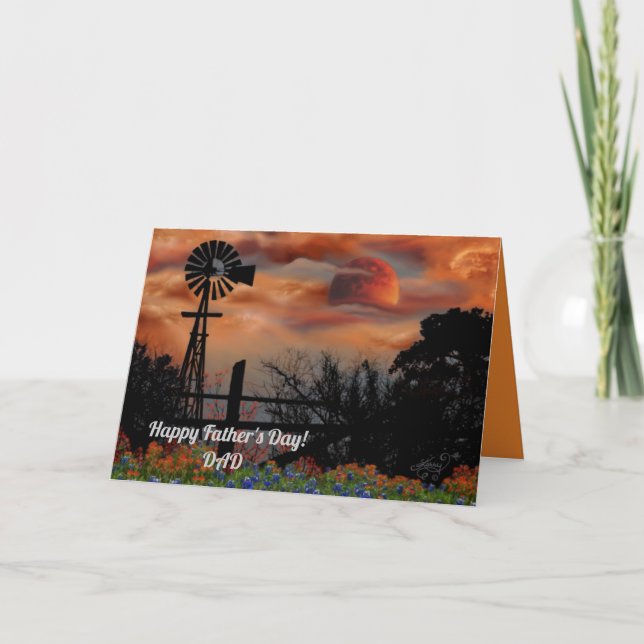 Windmühle und Orangenmond Karte (Vorderseite)