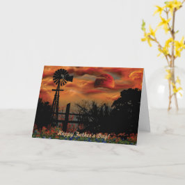 Windmühle und Orangenmond Karte